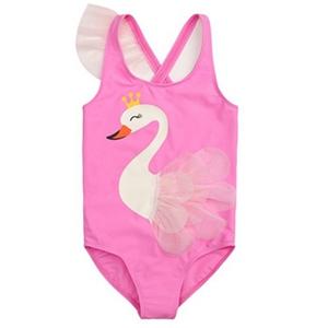 Girls Swan Swimsuit